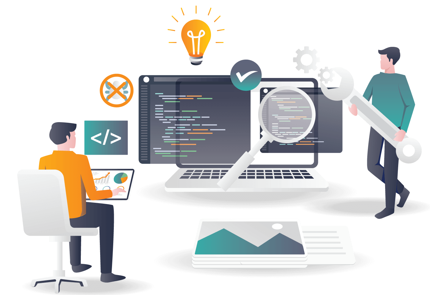 Developers working on software